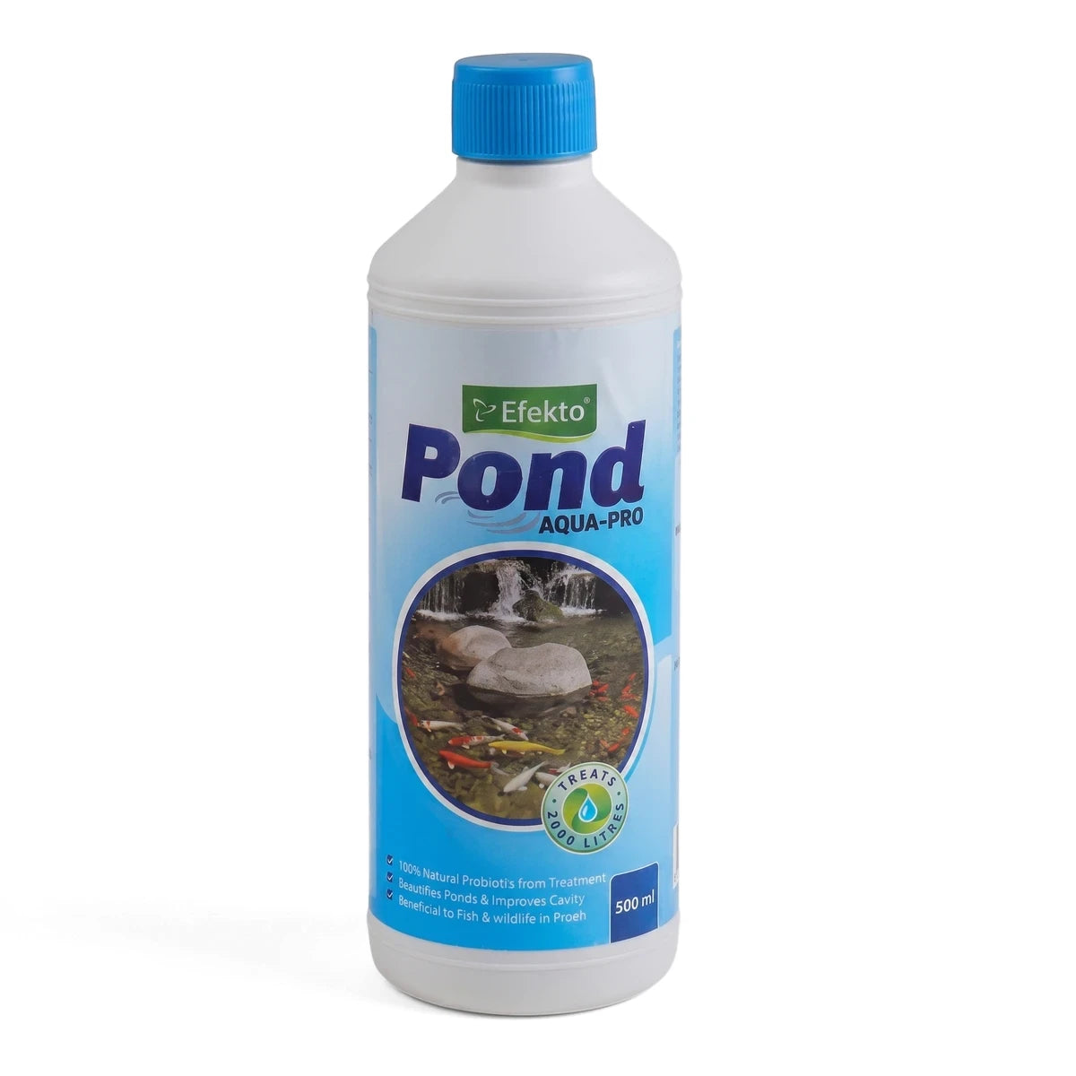 Pond Aqua-Pro 500 ml herbicide in a white plastic bottle with a blue cap, featuring a pond scene label.