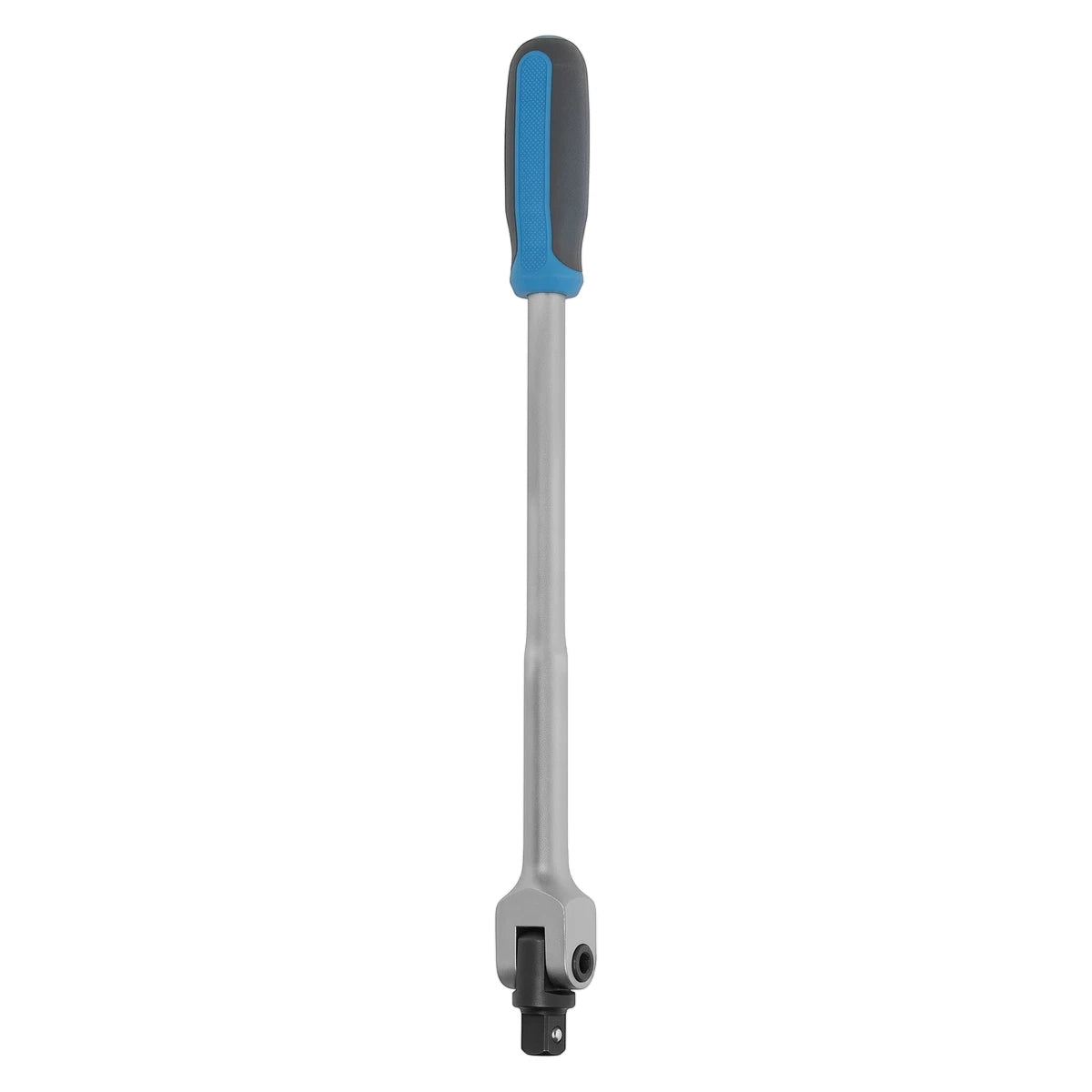 Powerbar Raco 1/2-inch drive 375mm, a long gray hand tool with a blue and black ergonomic handle, shown vertically.