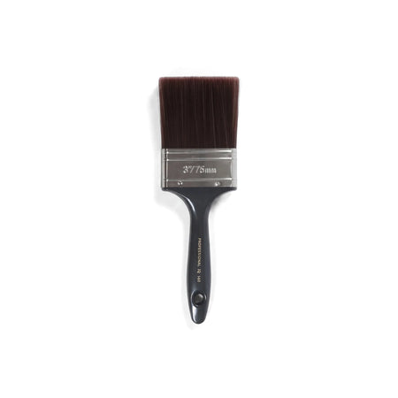 Professional IQ 160 flat paint brush with dark brown synthetic bristles and a dark gray ergonomic handle, 3 inch wide.