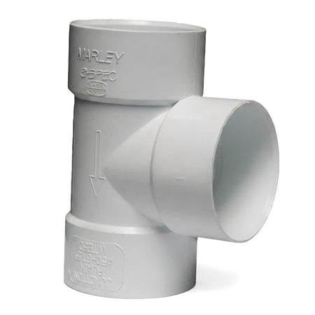 White PVC waste e-spec plain junction for 50mm pipes with an 87.5-degree angle, showing embossed branding.