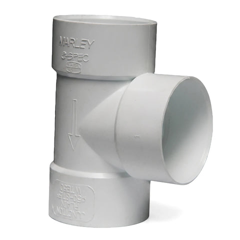 White PVC waste e-spec plain junction for 50mm pipes with an 87.5-degree angle, showing embossed branding.