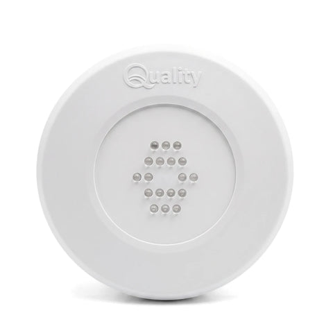 White circular Quality Lumi Q S3 Retrofit LED Pool Light with RGB color changing capabilities.