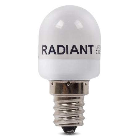 White Radiant LED pygmy lamp with an E12 screw base, 1.5W, providing 4000K light.