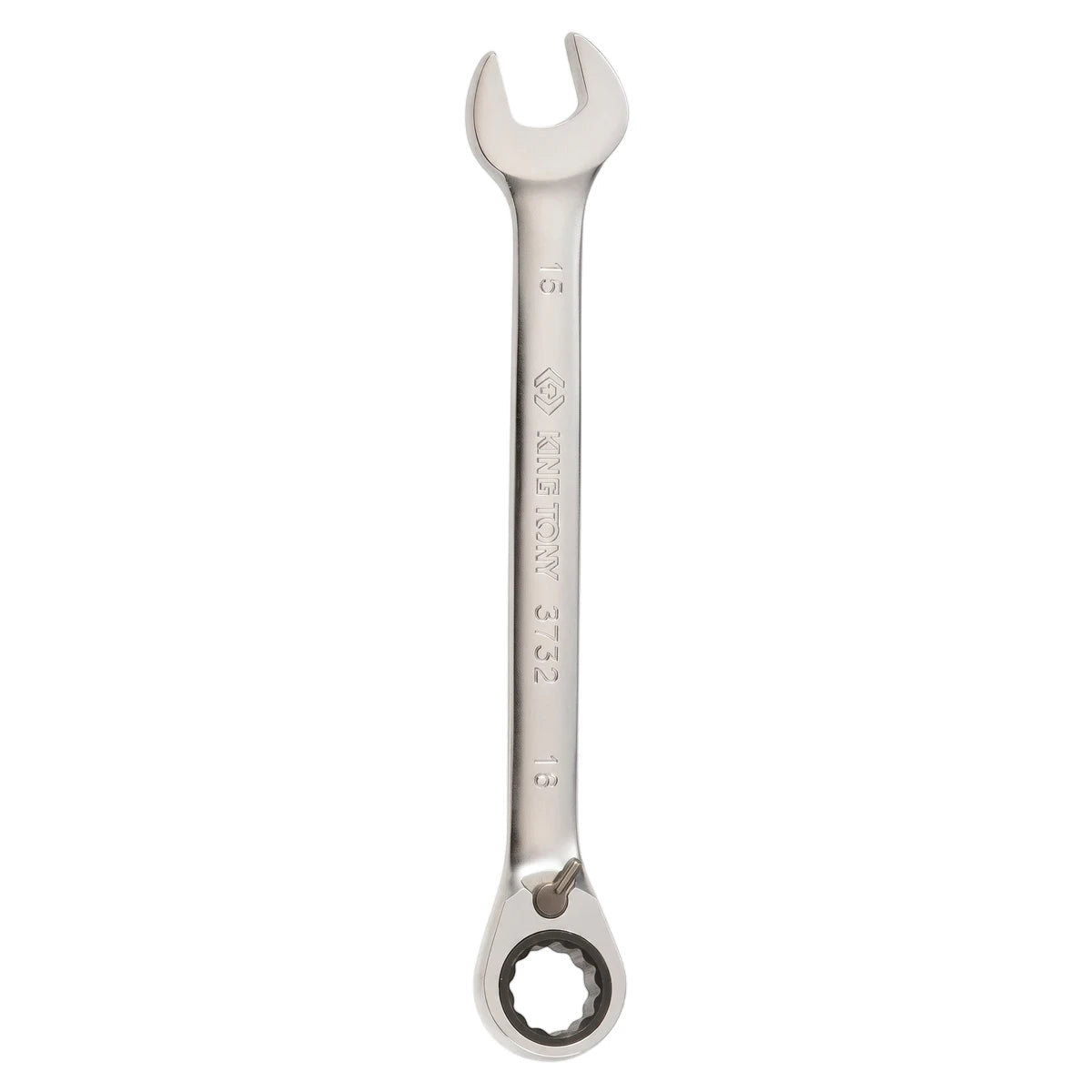 Silver 12mm combination ratchet spanner tool for fastening and loosening nuts and bolts.