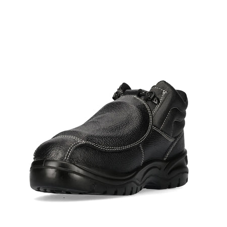 Black Rebel Fx2 Metatarsal S1P safety boot, featuring a durable textured upper, white stitching, and a chunky slip-resistant