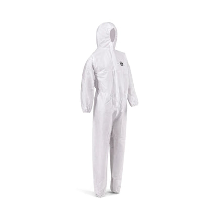 White Rebel Proguard 100 disposable coverall, full-body with hood, ideal for protective wear.