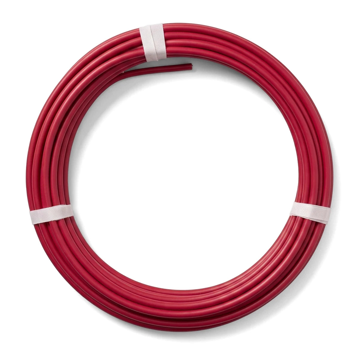 Red 1.5mm GP electrical wire, coiled and secured with white tape, suitable for various wiring applications.
