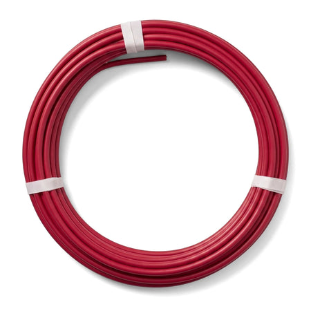 Red 1.5mm GP electrical wire, coiled and secured with white tape, suitable for various wiring applications.