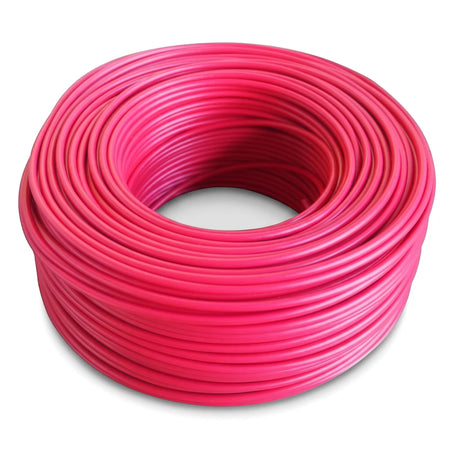 Red 6.00mm GP electrical wire coiled, 10 meters in length, suitable for various wiring applications.