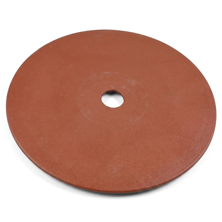 Reddish-brown circular replacement weir deck lid that fits Aqua, with a central hole, displayed on a white background.