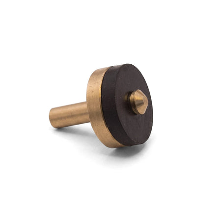 A single replacement jumper for 3/4 inch taps, featuring a brass shaft and disc with a black rubber washer and conical brass