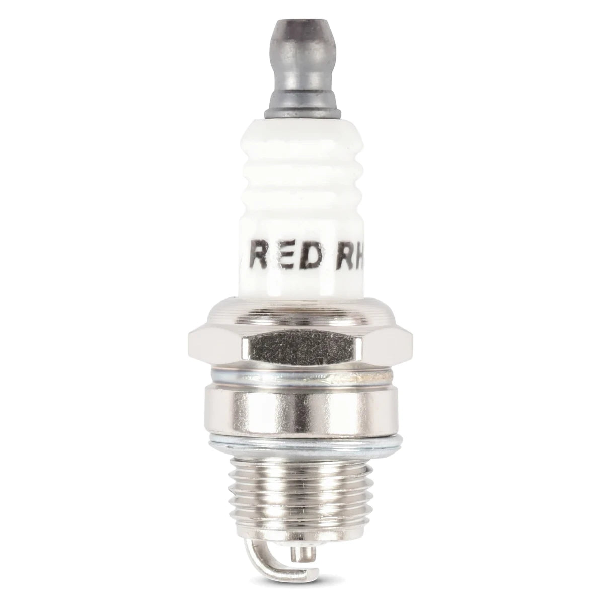 Close-up of a Replacement Spark Plug (Cg520-Y) featuring a white ceramic insulator and a metallic threaded body.