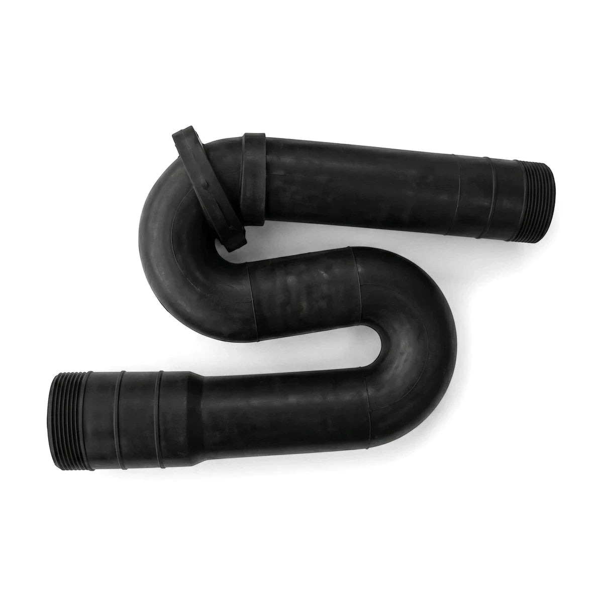 Black Reseal S-Trap pipe, 40mm x 40mm, designed for plumbing applications and waste water systems.