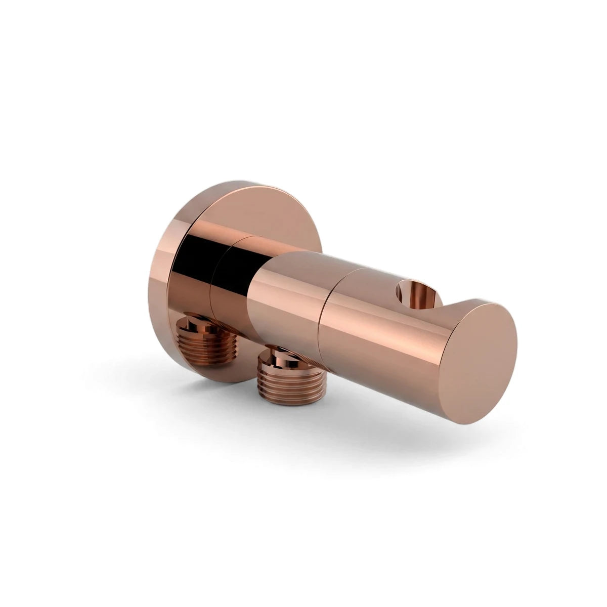 Rose Gold Bidet Shut Off Valve Shower Parts, wall-mounted with a sleek cylindrical design and a polished finish.