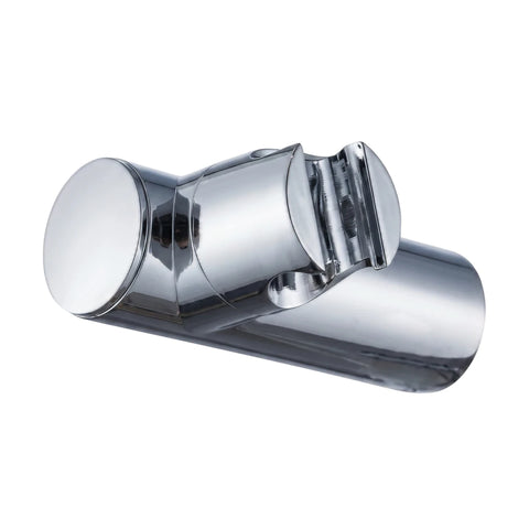 Chrome round wall bracket for hand shower, featuring a sleek, reflective finish and minimalist design for modern bathrooms.