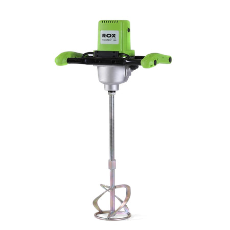 Rox Twister - 120 Hand Held Electric Mixer in green and silver, featuring a powerful motor and robust mixing paddle for