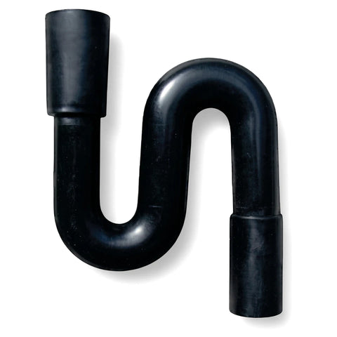 Black curved S Trap 32X40mm Reseal plumbing pipe, designed to prevent sewer gases from entering buildings.