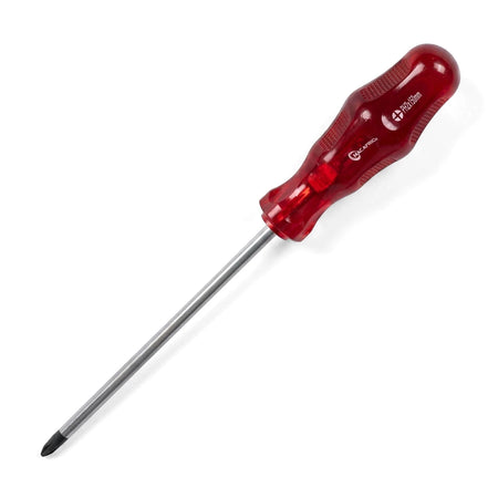 S2 Magnetic Phillips Screwdriver Ph2 X 150mm with a translucent red handle and metallic shaft.