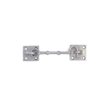 Silver metal Samson Cabin Hook 100mm for securing doors and gates, featuring a simple hook and eyelet latch design.
