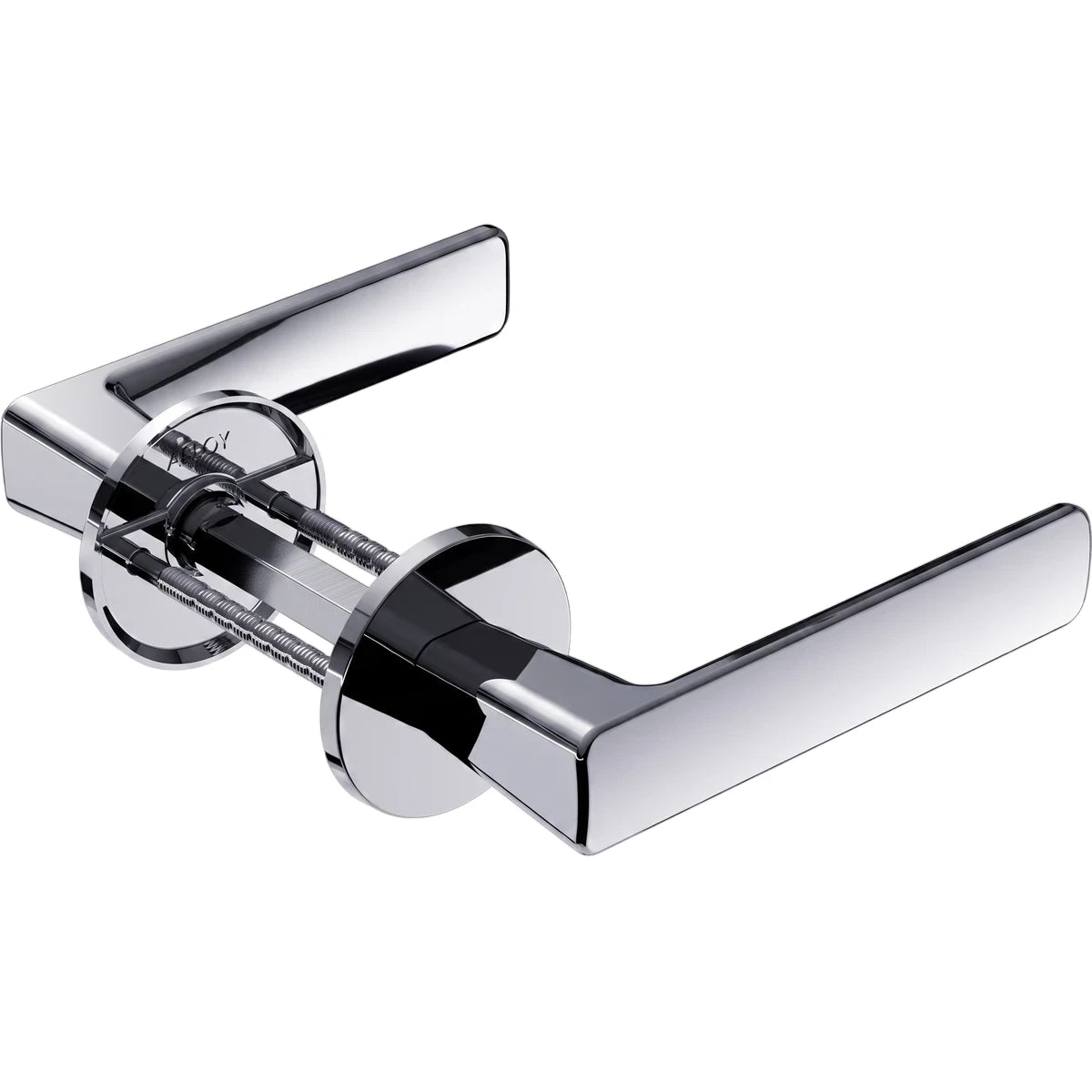 Samson Handle Round Door Key Dh004 Ss Locks & Latches with a sleek chrome finish, modern design, angled view.
