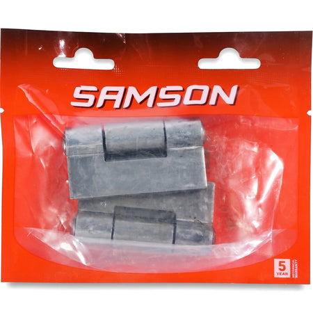 Samson Hinge B/Fly Steel Pin Hinges in red and clear plastic packaging, featuring two silver steel hinges, ideal for various