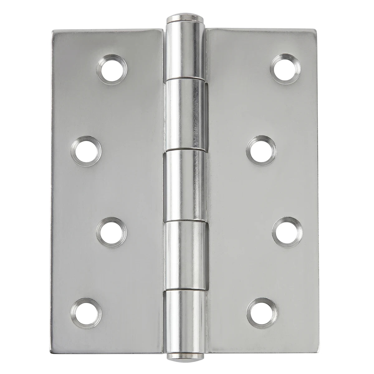 Samson Hinge Butt B/Bear 100X75mm Cp, a silver metallic heavy-duty door hinge shown vertically, ideal for strong door