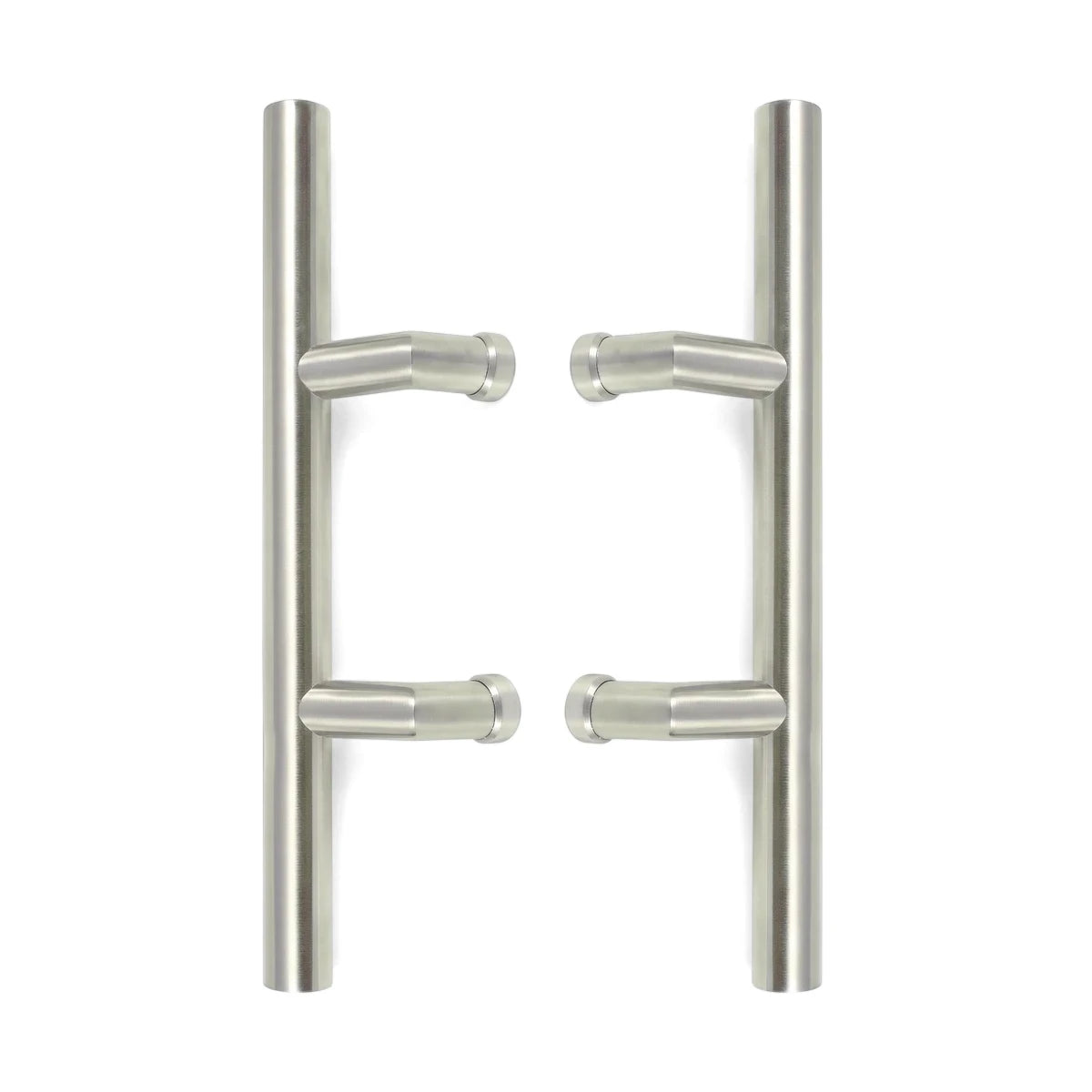 Two Samson Handle Pull Key 19mm 201 Ss door handles in brushed stainless steel, featuring a durable and modern design.