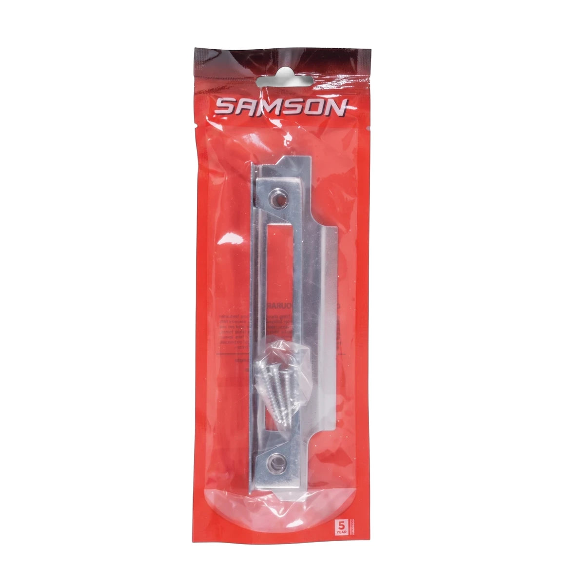 Samson Rebate Kit for Cp Locks and Latches in clear and red packaging with silver metal components and screws.