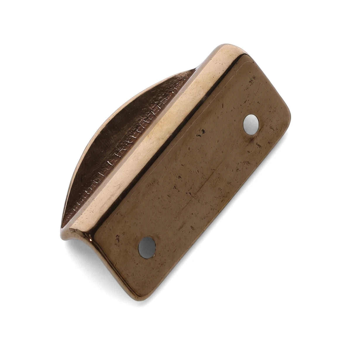 Samson Solid Brass Sash Lift, bronze finish, with two mounting holes, angled view for windows.