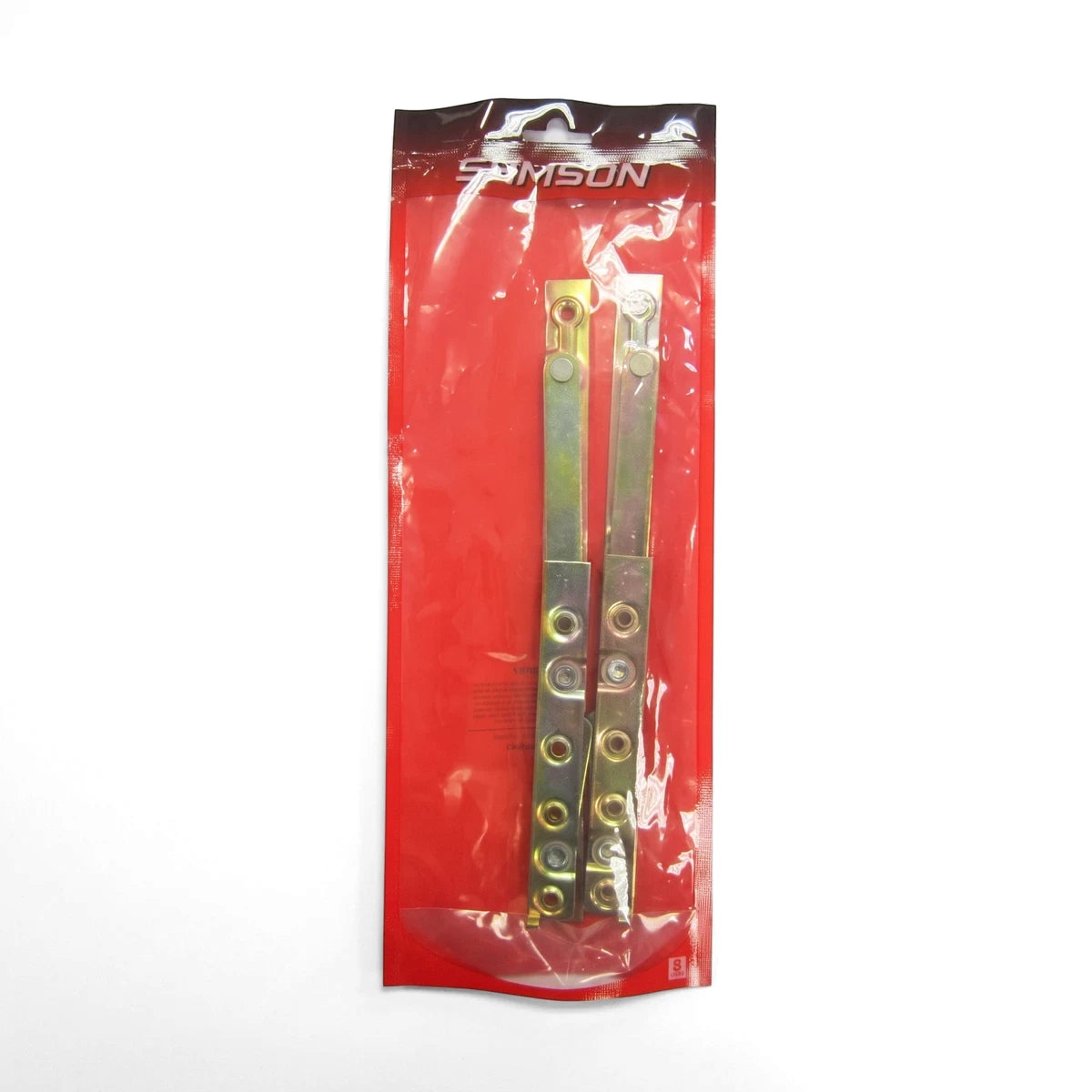 Samson Stay Easy Clean Left & Right Yp Locks & Latches in clear red plastic packaging, featuring metal hardware.