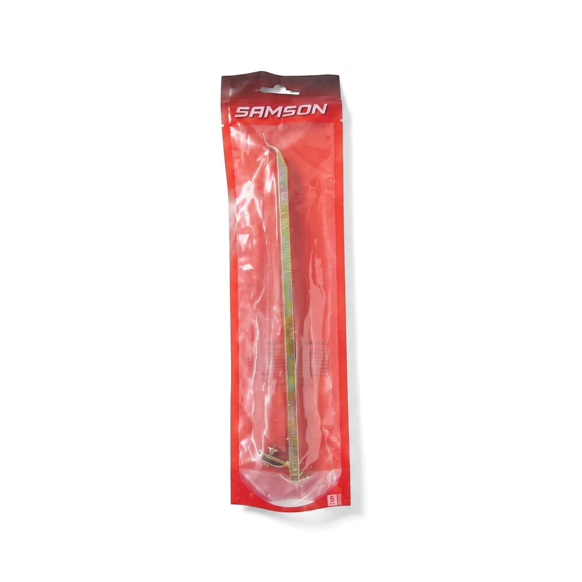 Samson Stay Peg Steel 250mm, a gold-colored metal stay peg in red and clear packaging, designed for locks and latches.