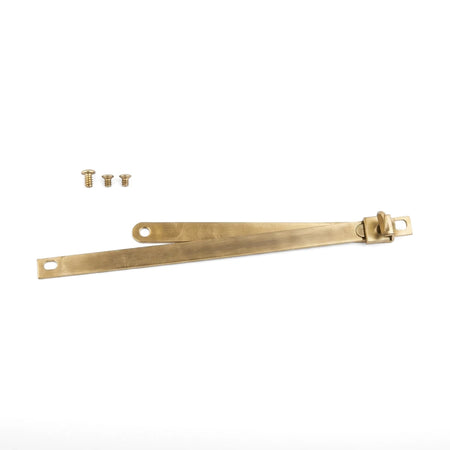 Samson Stay Sliding Brass 270mm Locks & Latches for windows and doors, shown laid flat with mounting screws.