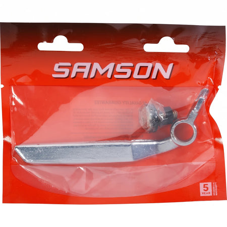 Samson Window Handle H/F Cp R/H with Bolt&Bush locking mechanism, silver, clearly visible in its transparent plastic