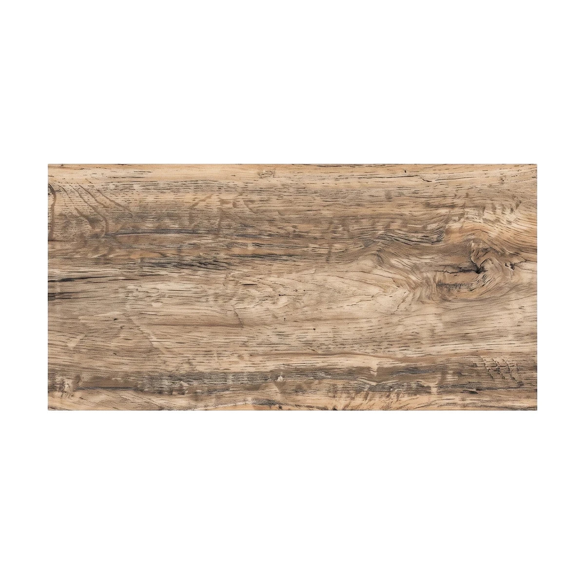 Sherwood Beech rectangular tile with a rustic brown and beige wood grain pattern, suitable for floors or walls.