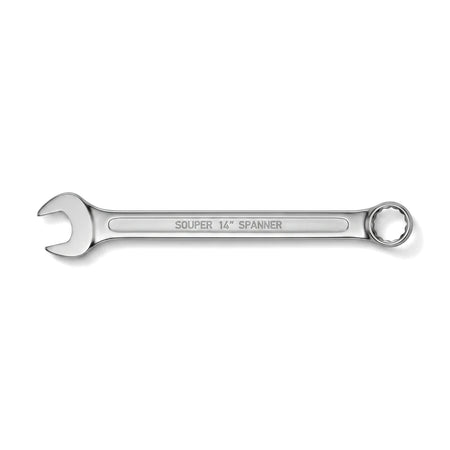 Silver 8mm combination spanner wrench, an essential hand tool for tightening or loosening fasteners.