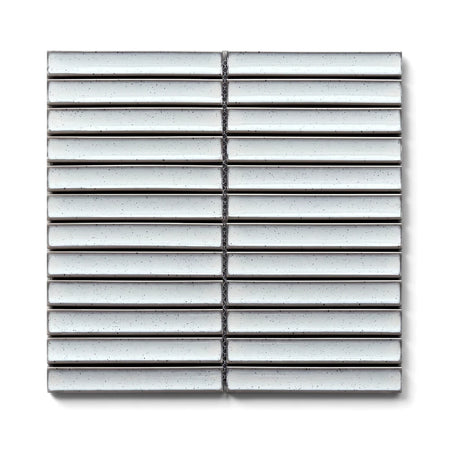 Speckled Frost Kit Kat Mosaic Tile featuring a rectangular grid of individual speckled white tiles, ideal for wall or floor