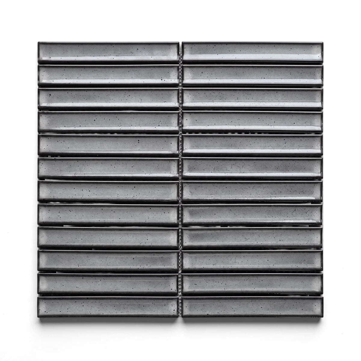 Speckled grey Kit Kat mosaic tile, 30x30 cm, featuring concrete-like rectangular modules.