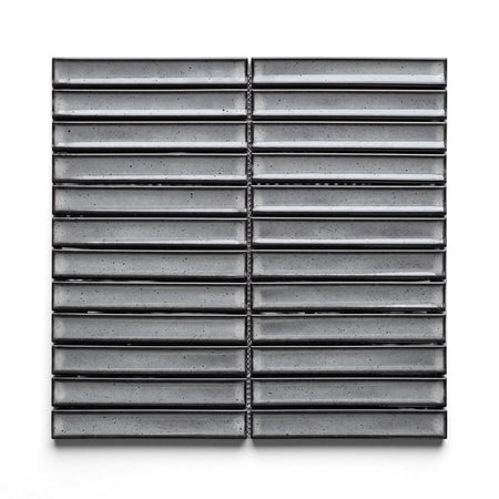 Speckled grey Kit Kat mosaic tile, 30x30 cm, featuring concrete-like rectangular modules.