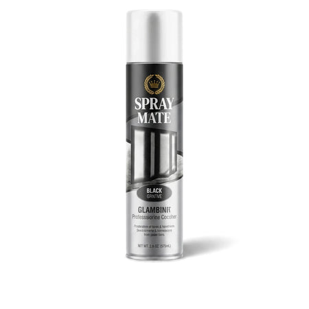 White and silver Spraymate Gloss Aluminium spray paint can, displayed upright on a white background.