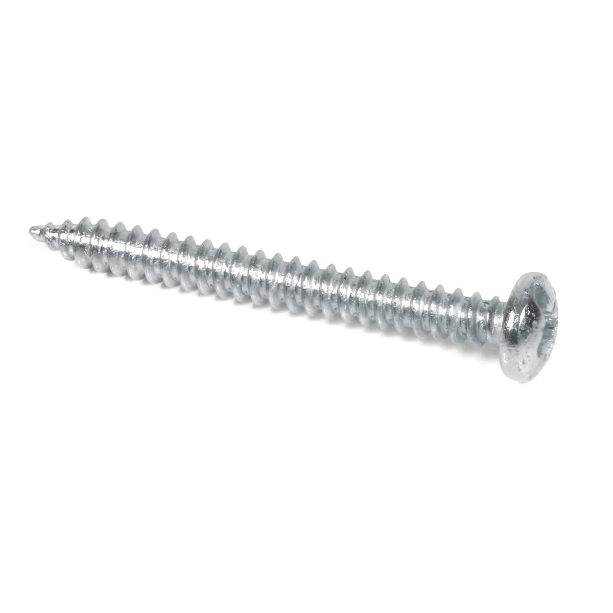 A single silver stainless steel countersunk self-tapping screw, 4.0 x 38mm, shown horizontally on a white background.