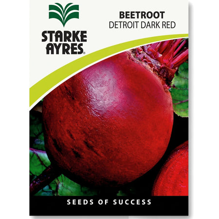 Starke Ayres Beetroot Detroit Dark Red seed packet featuring a vibrant dark red beetroot illustration against a white