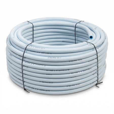 Stove Tubing 20mm PVC per 1m PVC tube, white flexible tubing coil for stove or appliance connections.