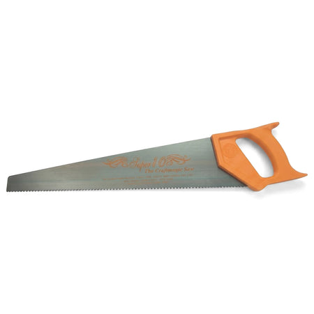 Super 600X5 Pts Rip Hand Saw with a bright orange handle and a metallic silver blade, designed for efficient cutting.