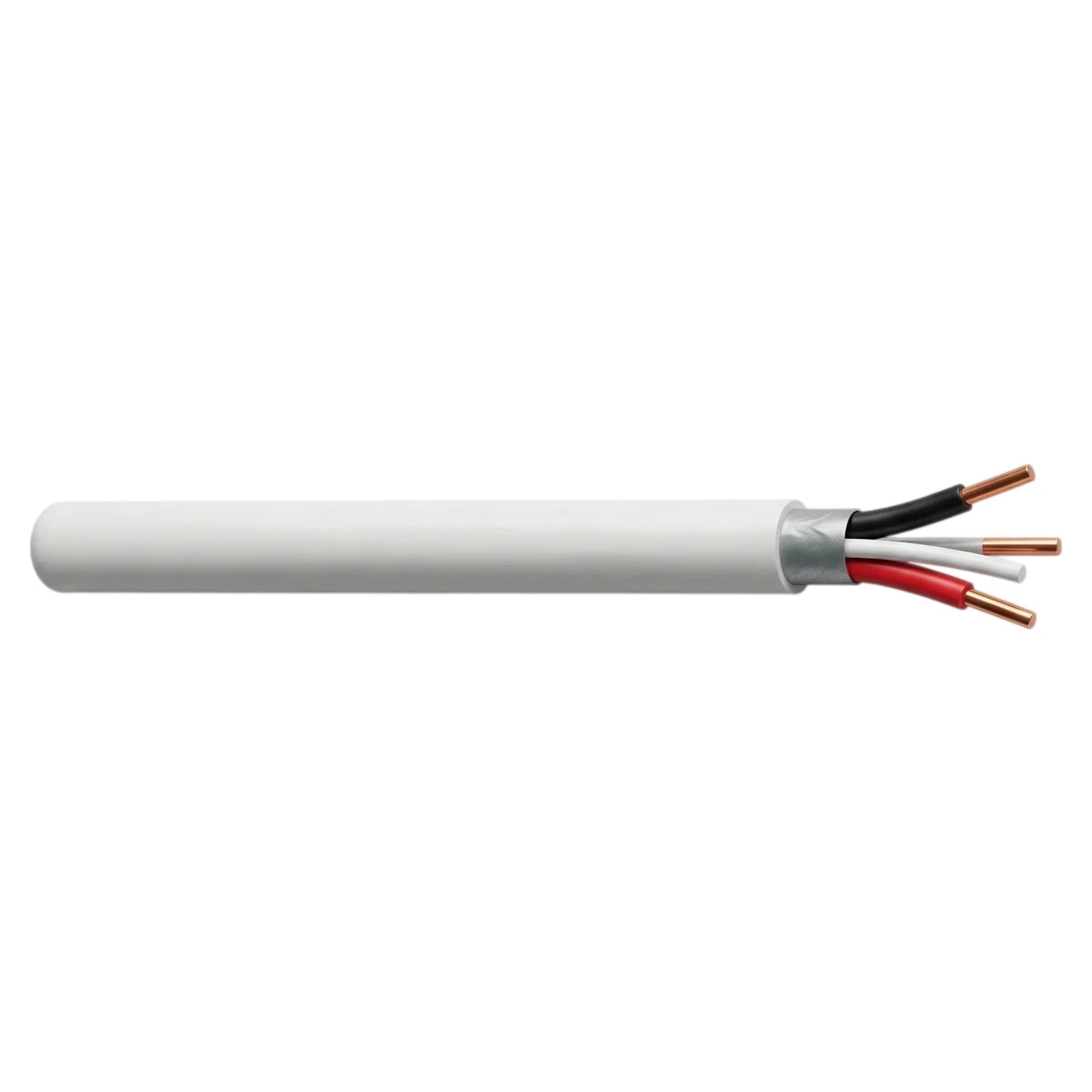 Surfix Round Norsk 1.5mmx3 + E 100M Roll Electrical Wire, white, with exposed internal copper, black, white, and red
