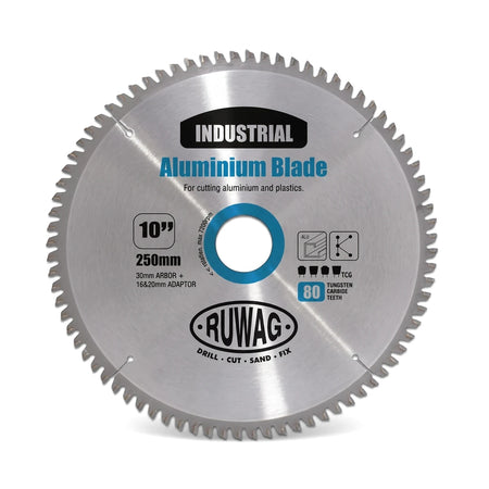 Industrial Tct Profi Aluminium Circular Saw Blade, 250mm (10 inch) diameter with 80 tungsten carbide teeth, for cutting