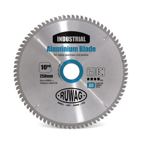 Industrial Tct Profi Aluminium Circular Saw Blade, 250mm (10 inch) diameter with 80 tungsten carbide teeth, for cutting