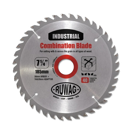 Tct Profi Circular Saw Blade with 40 tungsten carbide teeth, 7 1/4 inch (185mm) diameter, for wood cutting applications.