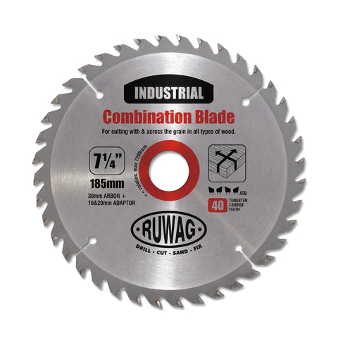 Tct Profi Circular Saw Blade with 40 tungsten carbide teeth, 7 1/4 inch (185mm) diameter, for wood cutting applications.