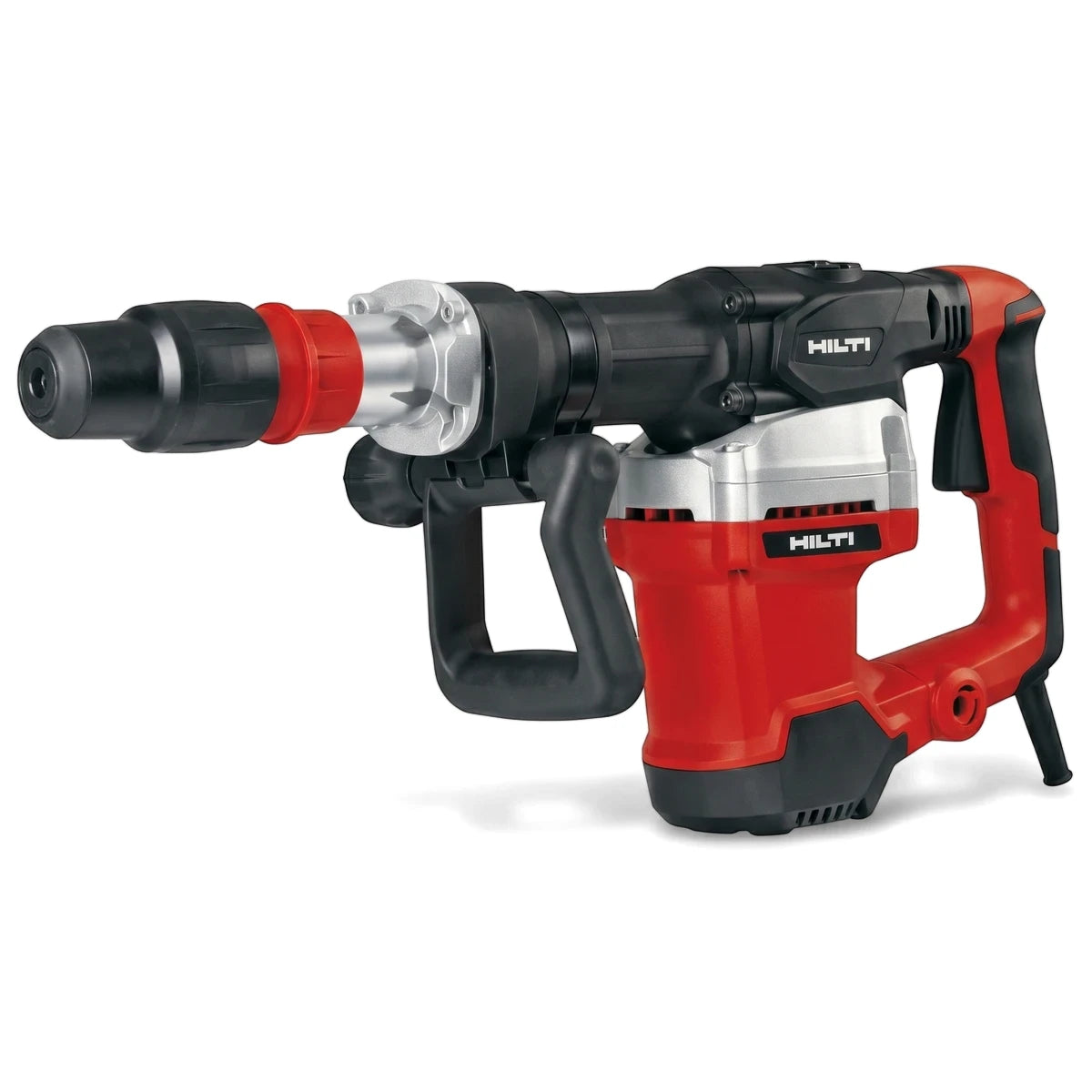 Red and black Te-Dh 32 demolition hammer, a powerful corded construction tool for heavy-duty work.
