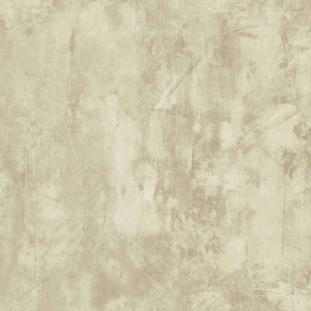 Close-up of a textured beige wallpaper, resembling a distressed concrete or stucco finish for interior design.